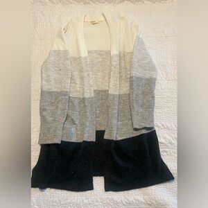 Colorblock Open Front Cardigan